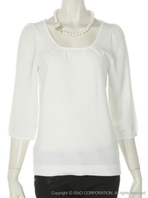 QUEENS COURT LILIネックレス付シフォン袖プルオーバー